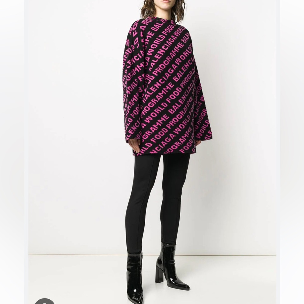 Balenciaga Black&Pink World Food Programme Knitted Jumper Very good conditionXS